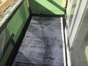 Reinforcing fabric adhered with urethane waterproofing